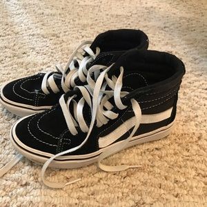 Barely worn, women’s sz. 5, black high top Vans